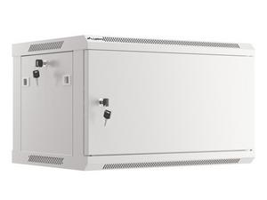 Комуникационен шкаф Lanberg rack cabinet 19' wall-mount 6U/600x450 for self-assembly with metal door grey (flat pack)