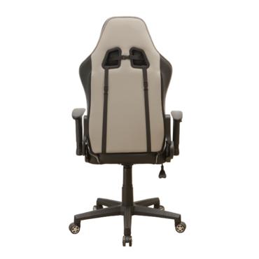 Геймърски стол ТИТАН- снимка отзад, сив цвят