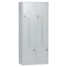Метален гардероб BTL с 4 отделения 185х80х45 см - сниман отстрани, затворен, сив