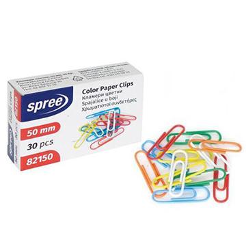 Кламери Spree цветни 50 мм 30 бр
