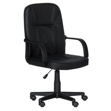 Работен стол МАРИН- сниман отстрани, черна еко кожа