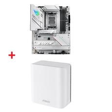 Дънна платка Asus ROG Strix B850-A Gaming Wi-Fi + Asus Mesh WiFi system, ZenWiFi BD4 1PK, BE3600, Dual-Band, up to 240m2, Quad-Core 1.5GHz CPU, 128MB/512MB Flash/RAM, 2.5G dual-port, Smart Home Master SSIDs, AiProtection Pro, Adaptive QoS, VPN server/clie