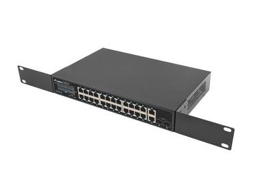 Комутатор Lanberg switch 24x 1GB poe+/2x GB 2x sfp rack 19' gigabit ethernet 360w