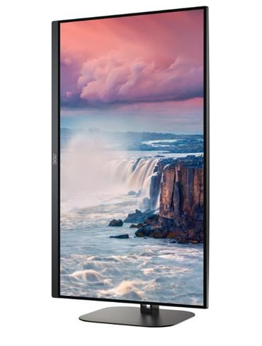 Монитор AOC Q27V5N/BK, 27' VA WLED, 2560x1440@75Hz, 4ms GtG, 300cd m/2, 4000:1, 20M:1 DCR, Adaptive Sync, FlickerFree, Low Blue Light, 3Wx2, Tilt, Height Adjust, Pivot, Swivel, 2xHDMI, 2xDP