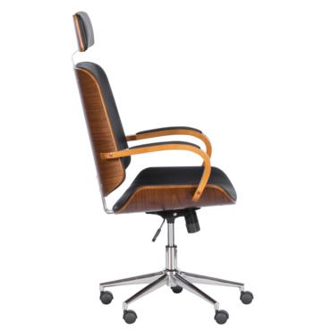 Директорски стол РУБЕН0снимка отстрани, дървени детайли