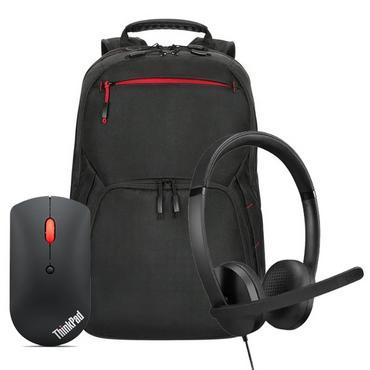 Слушалки Lenovo USB-A Wired Stereo Headset Gen 2 + Lenovo ThinkPad Bluetooth Silent Mouse + Lenovo ThinkPad Essential 15.6-inch Backpack (Eco)