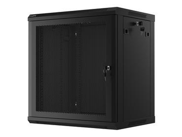Комуникационен шкаф Lanberg rack cabinet 19' wall-mount 12U/600x450 with perforated door black (flat pack)