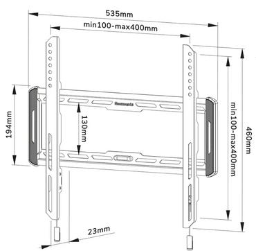 Стойка Neomounts by Newstar Screen Wall Mount (fixed, ultra thin, VESA 400x400)