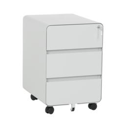 Метален контейнер E BTL с 3 чекмеджета - сниман под ъгъл, със затворени чекмеджета, сив цвят