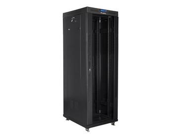 Комуникационен шкаф Lanberg rack cabinet 19' free-standing 37U/800x1000 (flat pack) with glass door lcd black v2