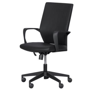 Работен стол НИКОЛА- черна полипропиленова база, фиксирани подлакътници