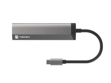 Докинг станция Natec Fowler Multiport Adapter 4 in 1, 2xUSB 3.0 HUB, HDMI 4K, USB-C PD, Slim