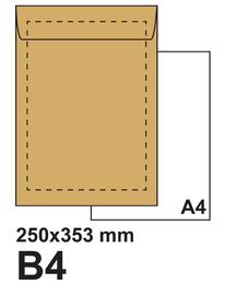 Плик самозалепващ B4 250х353 кафяв крафт 50 бр