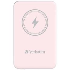 Външна батерия Verbatim MCP-5PK Power Pack 5000 mAh with UBS-C® PD 20W / Magnetic Wireless Charging 15W Pink