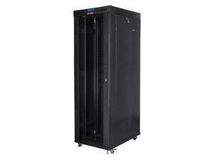 Комуникационен шкаф Lanberg rack cabinet 19' free-standing 42U/800x1000 (flat pack) with glass door lcd black v2