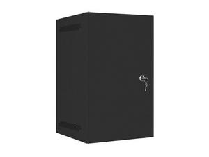 Комуникационен шкаф Lanberg rack cabinet 10' wall-mount 9U / 280x310 self-assembly flat pack with metal door, black