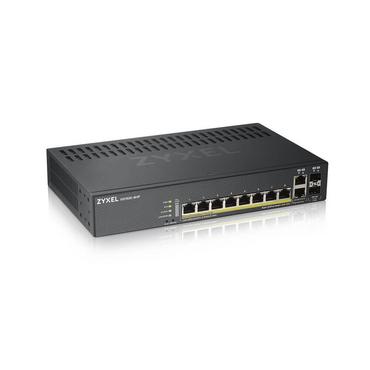 Комутатор ZyXEL GS1920-8HPv2, 10 Port Smart Managed Switch 8x Gigabit Copper and 2x Gigabit dual pers., hybrid mode, standalone or NebulaFlex Cloud, 130 Watt PoE, fanless