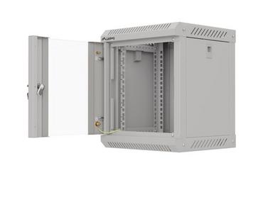 Комуникационен шкаф Lanberg rack cabinet 10' wall-mount 6U/300x300 (flat pack) with glass door grey