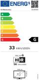 Монитор LG 32UN650K-W, 31.5' UltraFine UHD LED AG, IPS, DCI-P3 95%, 5ms, 350 cd/m2, 1000:1, 3840x2160, HDR 10, HDMI, DisplayPort, Radeon FreeSync, Dynamic Action Sync, Headphone out, Height, Tilt, Speaker, Black