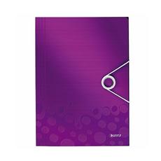 Папка с ластик и 3 капака Leitz WOW лилава