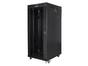 Комуникационен шкаф Lanberg rack cabinet 19' free-standing 27U / 600x800 self-assembly flat pack with glass door LCD, black