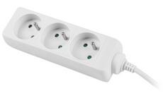 Разклонител Lanberg power strip 3m, 3 sockets, french quality-grade copper cable, white