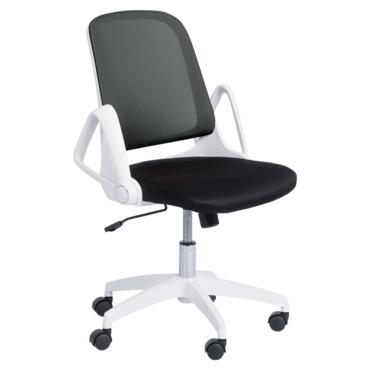 Работен стол ДИЛЯН- бял полипропилен, черен цвят