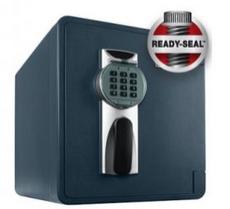 Метален сейф 2087 D -  черен, заключен, сниман отрпед, с ел. заключване