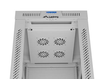 Комуникационен шкаф Lanberg rack cabinet 19' free-standing 42U/600x800 (flat pack) with glass door lcd grey v2