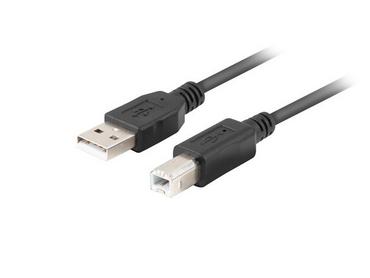 Кабел Lanberg Cable USB-A(M)->USB-B(M) 2.0 Ferrite 1.8m Box Black
