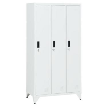 Метален гардероб BTL К с 3 отделения 166х83х45 см за съхранение на дрехи и багаж  вентилационен отвор