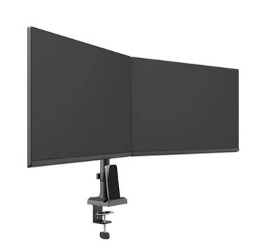 Стойка Neomounts Nero Double Flat Screen Desk Mount  (phone holder+Quick-fix clamp/grommet)