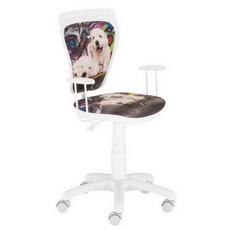 Детски стол Dogs - бяла основа, снимка отпред