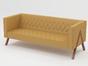 Диван триместен ТУТРАКАН ANT 03 - сниман от десен профил, в жълта дамаска