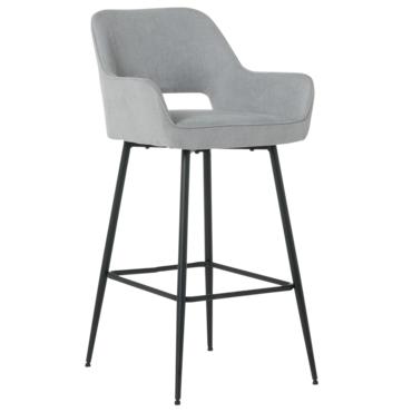 Бар стол СИМЕОНА- сив цвят дамаска