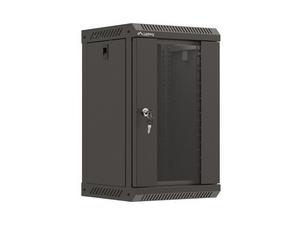 Комуникационен шкаф Lanberg rack cabinet 10' wall-mount 9U/300x300 (flat pack) with glass door black