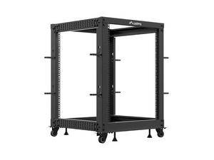 Комуникационен шкаф Lanberg open rack 19' 15U 600x600-1100 adjustable black