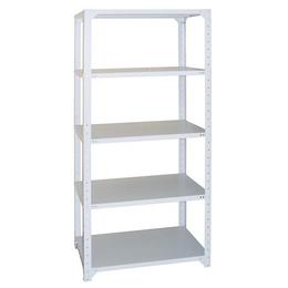 Метален стелаж бял 90х40х200 см - бял, 5 рафта