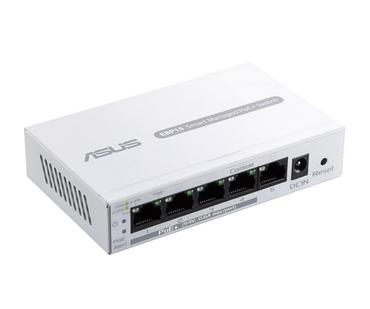 Комутатор Asus Business 5Port Smart Managed Switch PoE+,ExpertWiFi EBP15, 4 ports PoE+, 60W, VLAN, QoS, Port Mirroring, wall mounting,White