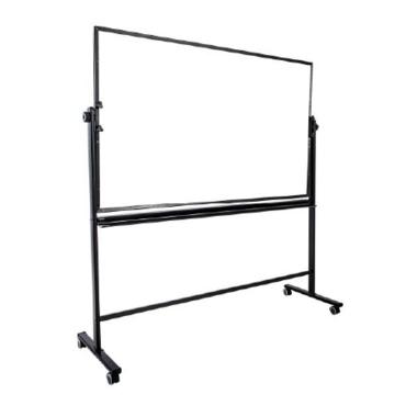 Бяла магнитна дъска 90х150 см мобилна - снимана отляво, сглобена