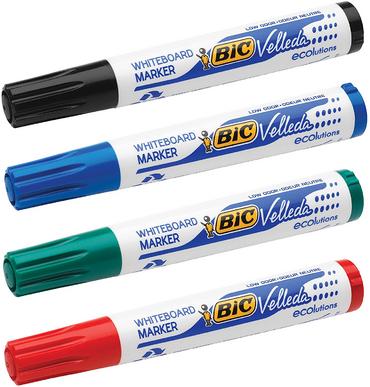 четири броя Маркер за бяла дъска  Bic  в различни цветове