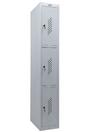 Метален гардероб PMT с три отделения 183х30х50 см , сниман отстрани, сив, празен, затворени врати