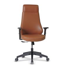 Директорски стол АЛМИДЕРЕ CNV 10- снимка отпред, кафява еко кожа