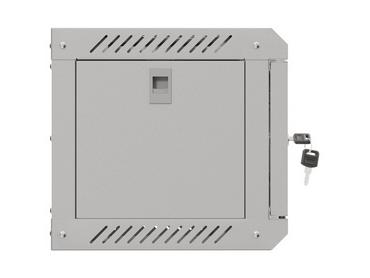 Комуникационен шкаф Lanberg rack cabinet 10' wall-mount 4U/300x300 (flat pack) with glass door grey
