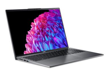 Лаптоп Acer Swift Go16, SFG16-72-7964, Intel Core Ultra 7 155H (up to 4.80 GHz, 24MB), 16' 3.2K OLED 120Hz, 32GB LPDDR5,1024GB PCIe NVMe SSD, Intel UMA, AX+BT 6E, CR Micro SD, QHDCamera, FPR, Win 11 Home, Gray