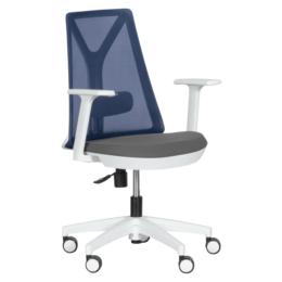 Работен стол ЗЛАТИ- сив- син цвят, бяла база