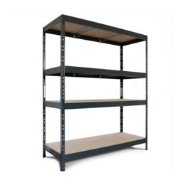 Метален стелаж BTL цинк 180x200x60см 500кг/ рафт - черен, сглобен