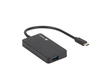 USB хъб Natec usb 3.0 hub silkworm 4-ports black usb-c