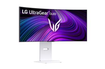 Монитор LG 34GX90SA-W, 34', OLED UltraGear 21:9 Curved Smart, IPS 0.03 ms, WQHD (3440x1440), 240Hz, HDR 10, 1500000:1, 250 cd/m2, DCI-P3 98.5%, USB 3.0, VRR, Free-sync, G-Sync, USB-C, PD 65W, HDMI, DP, PBP, Speakers, LG Switch, Height, Swivel, Tilt, White