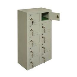 Метален шкаф 390/200/780мм- за лаптопи, с една вратичка отворена, сниман под ъгъл